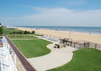 A view of the beach from above.