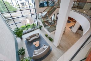 A view of the lobby from above.