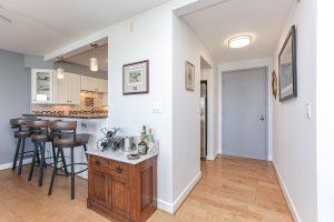 A kitchen with a sink and a counter